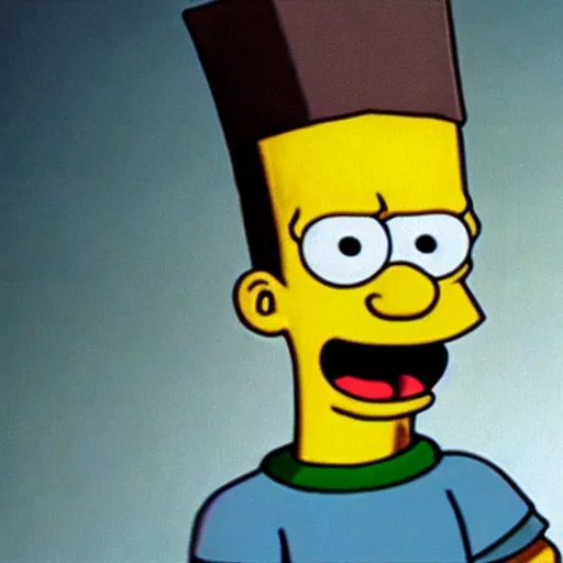 Image similar to a still photo of the real bart simpson