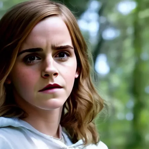 Image similar to Film still of Emma Watson, from It (2017 movie) portraying Beverly Marsh