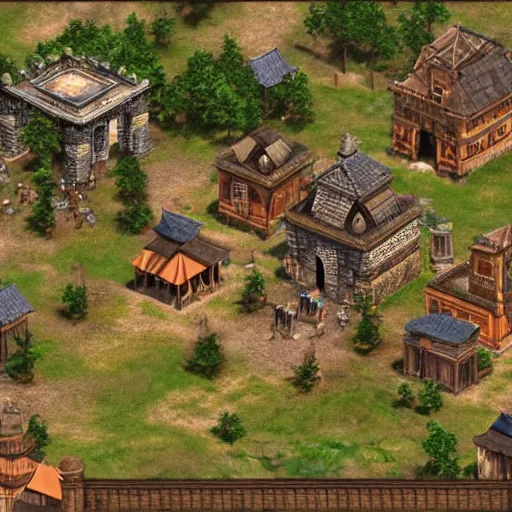 Prompt: age of empires ii town square