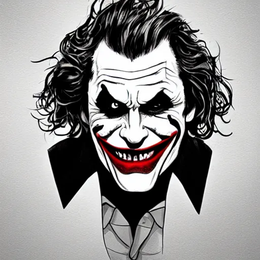 Image similar to sketch of the joker, reddit