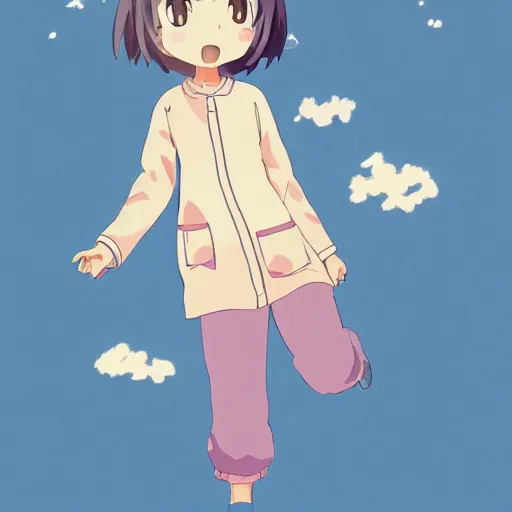 Image similar to adorable anime girl wearing cute piggy pajamas, young, clear clean face, Ilya kushinov, by Makoto Shinkai, Studio Ghibli, Miyazaki, Kyoto Animation, digital 2D, painterly style, gouache illustration, high contrast, cute, kawaii, chibi, golden ratio, rule of thirds