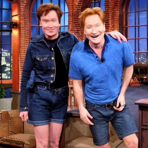 Image similar to conan obrien wearing short jean shorts