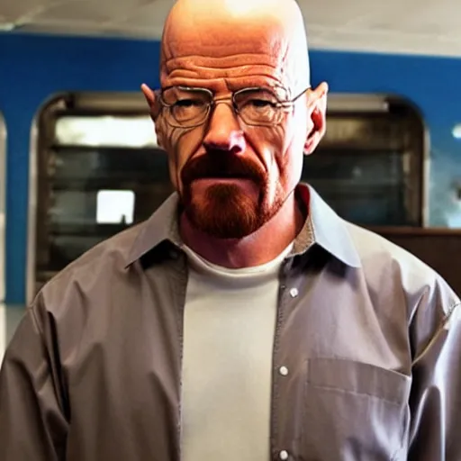 Image similar to Walter White working at Los Pollos Hermanos