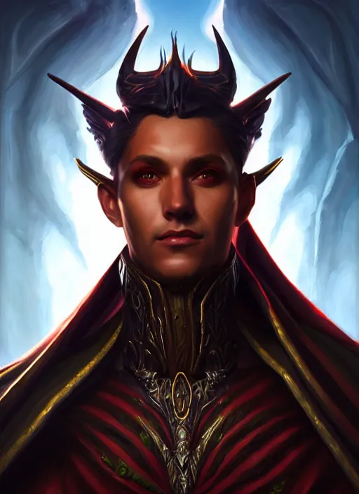 Image similar to a _ fantasy _ style _ portrait _ painting _ of cyric prince of lies, the dark sun, mischievous, deception, wicked, oil _ painting _ unreal _ 5 _ daz. _ rpg _ portrait _ extremely _ detailed _ artgerm _ greg _ rutkowski _ greg