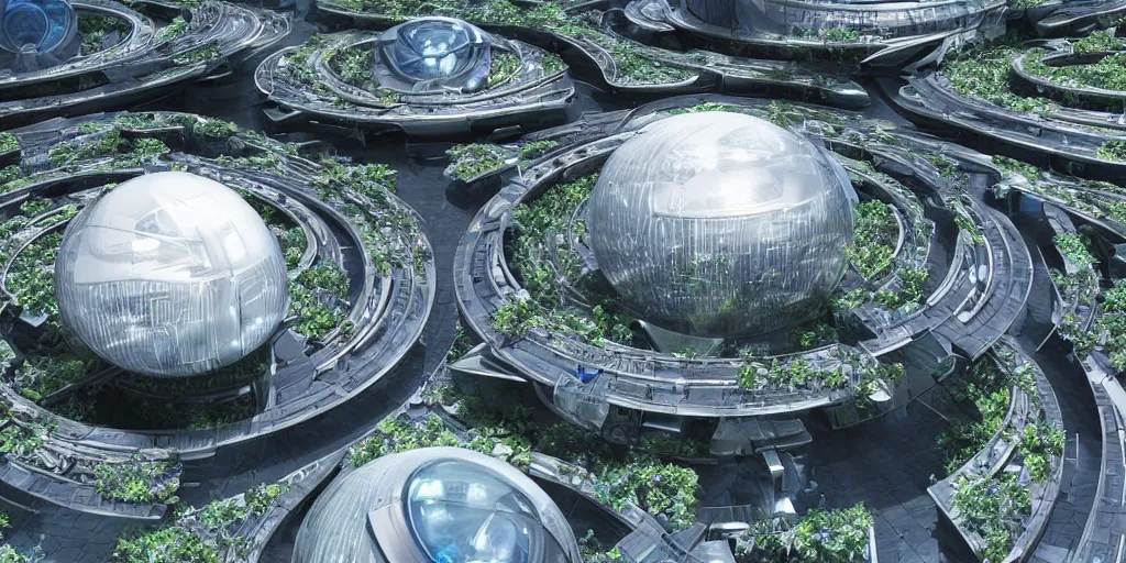 Image similar to futuristic ecological city with dome, cinematic, highly detailed, anamorphic lens