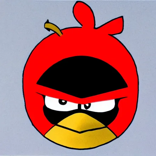 Image similar to drawing of red from angry birds wearing a gold chain