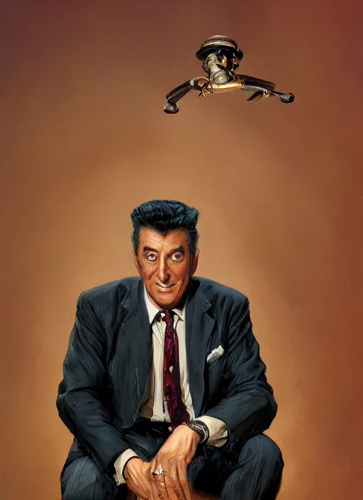 Prompt: portrait of Tom Robinson as Dean Martin, highly detailed, centered, solid color background, digital painting, artstation, concept art, smooth, sharp focus, illustration, donato giancola, Joseph Christian Leyendecker, Les Edwards, Ed Repka, WLOP, Artgerm