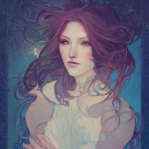 Prompt: a portrait in the style of anna dittmann and ross tran and alphonse mucha.