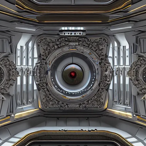 Prompt: 2001 a space odyssey, rococo style, symmetry, hi def and detailed, 8k, HDR, CG Society