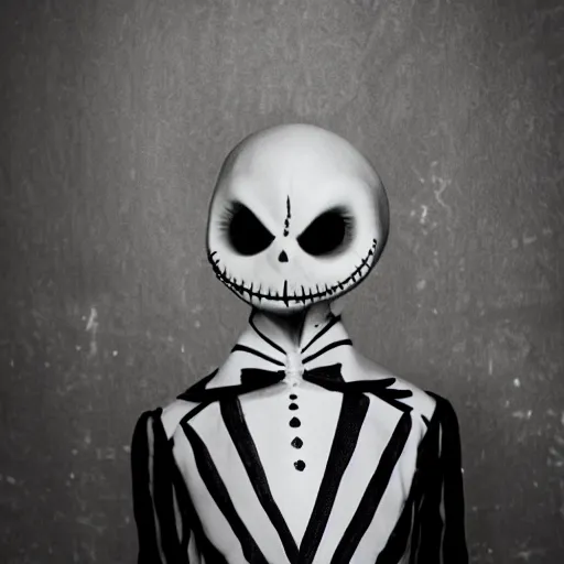 Image similar to real life jack skellington, grainy photos