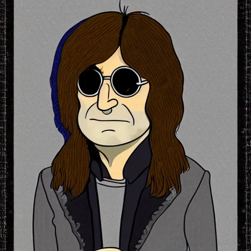 Prompt: john lennon in the style of the simpsons, hd, intricate detail, high resolution