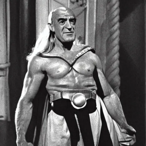 Prompt: Louis de Funès as Thor