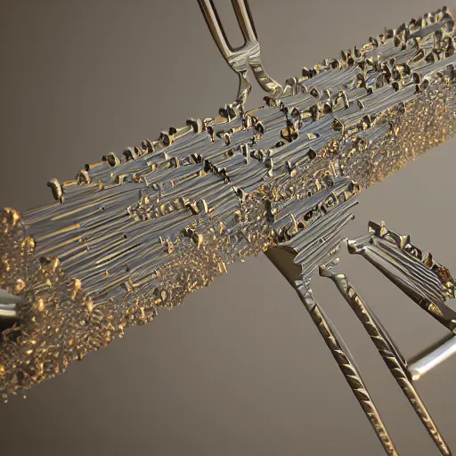 Prompt: fork as a fork forking a fork, 8k optane render in intricate detail, volumetric lighting, electricity, knolling