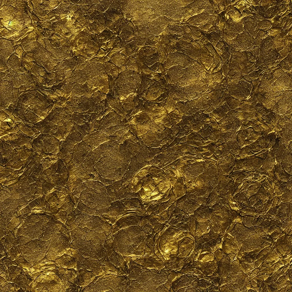 Image similar to seamless tileable texture of damaged metal gold, realistic, very detailed, beautiful, intricate details, sharp focus, substance designer, substance render, substance painter, marmoset, unreal engine, octane render