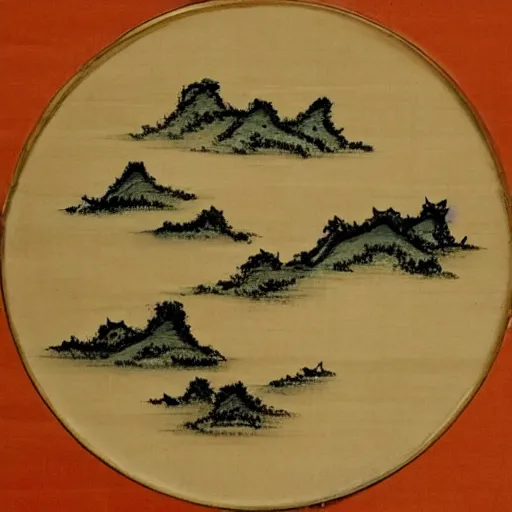 Prompt: chinese painting of a zen circle