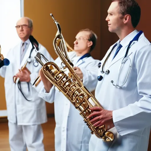 Image similar to doctors playing medical saxophones during an emergency