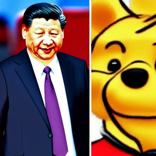 Prompt: The face of Xi Jinping looks like the face of Winnie the Pooh, cartoon