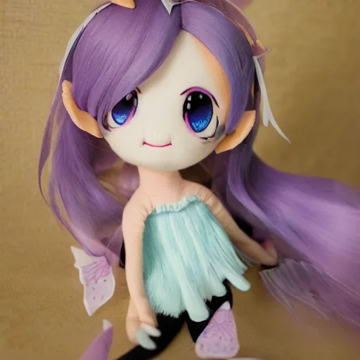 Prompt: cute fumo plush of a mischievous fairy girl, fae, vray