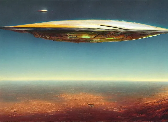 Image similar to a spaceship in an empty landscape by bruce pennington