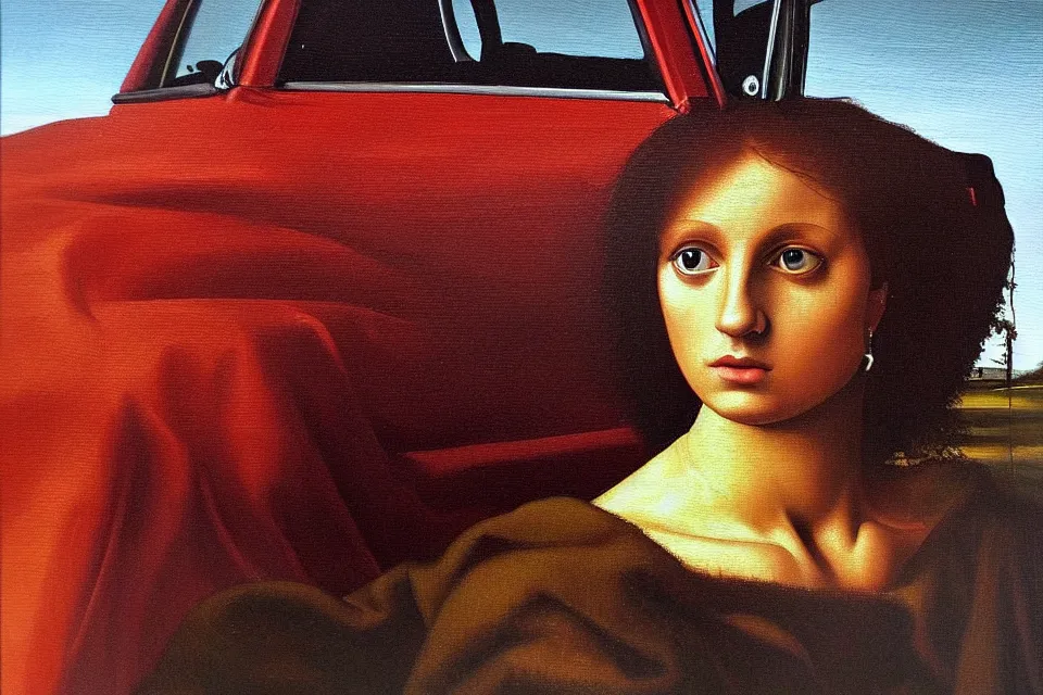 Image similar to volvo 240, oil painting, raphael high renaissance, stunning details