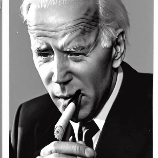 Image similar to a photo of joe biden smoking a cigarrette