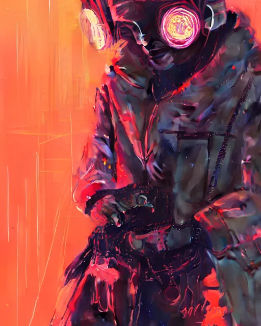 Image similar to detailed portrait Neon Operator Girl, cyberpunk futuristic neon, orange reflective puffy coat, decorated with traditional Japanese ornaments by Ismail inceoglu dragan bibin hans thoma greg rutkowski Alexandros Pyromallis Nekro Rene Maritte Illustrated, Perfect face, fine details, realistic shaded, fine-face, pretty face