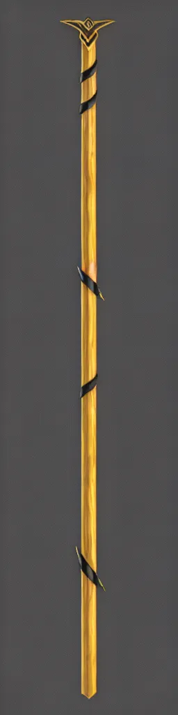 Prompt: picture of a single long futuristic thin ninja staff with ornaments, carving, highlight, weapon, cyberpunk, sci - fi, fantasy, close shot, single long stick, bright background