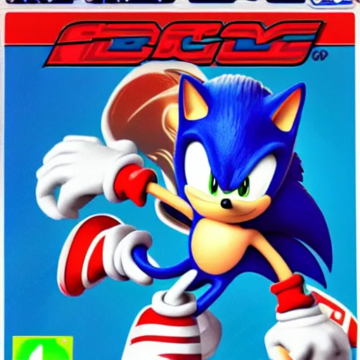 Image similar to Box art for the Sega Genesis game Sonic the Hedgehog 5, highly detailed, dynamic lighting, detailed digital art