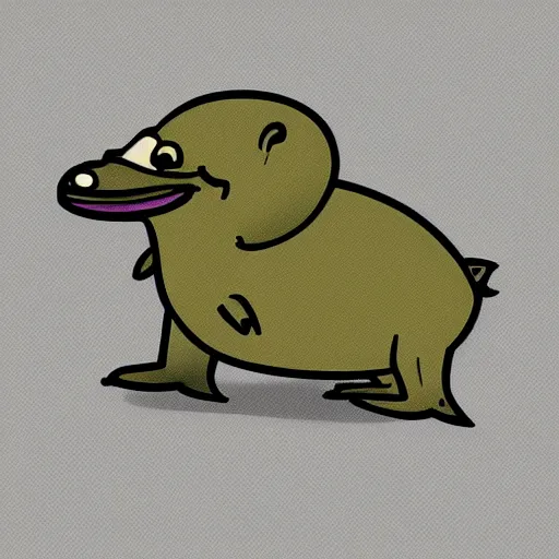 Image similar to character design of cute platypus, cartoon style