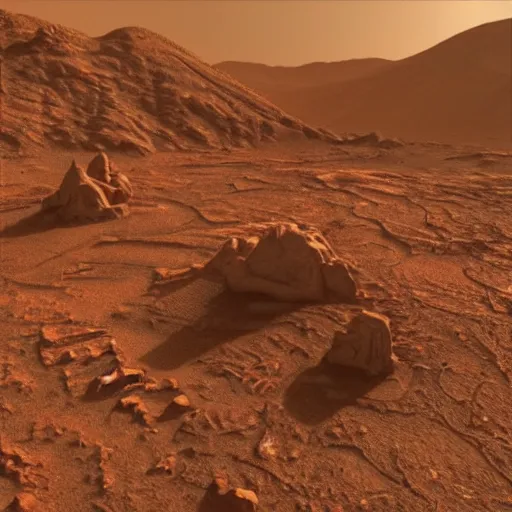 Prompt: a photo of mao zedong's sculpture on mars a made of resin, dramatic lighting, unreal engine 5 highly rendered, radiant light, detailed and intricate environment