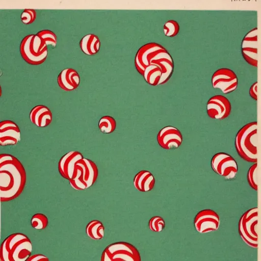 Prompt: 1960s illustrated peppermint candy pattern, highly detailed, album cover