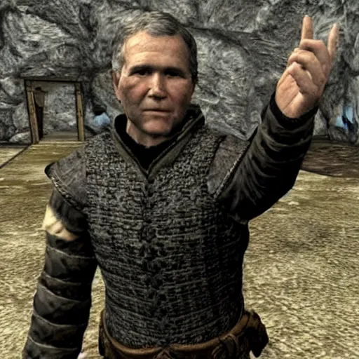 Prompt: George W. Bush in Skyrim