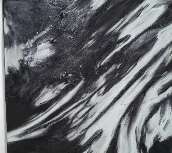 Image similar to monochrome artwork called oblivion. abstract canvas. oil paintings, wax art.