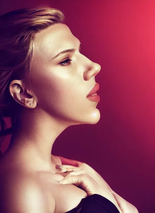 Prompt: scarlett johansson kissing the camera real photo, photoshooting, studio light, black background, intricate, epic lighting, cinematic composition, hyper realistic, 8k resolution, unreal engine 5