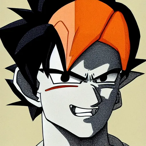 Image similar to Goku, Face portrait, crisp face, , facial features artwork by Georges de La Tour