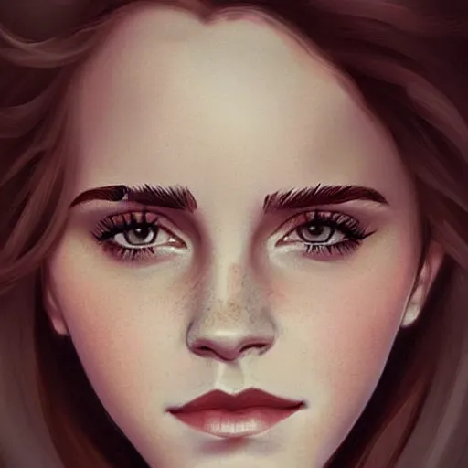 Image similar to Beautiful Painting of Emma Watson by Charlie Bowater, digital fantasy portrait