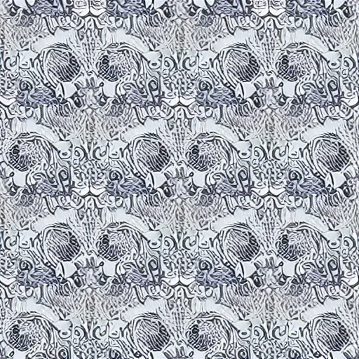 Prompt: exquisite white samoyed dog print with beautiful and high resolution elements developed into seamless patterns