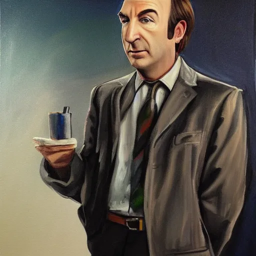 Image similar to bob odenkirk as saul goodman, painting by raphael