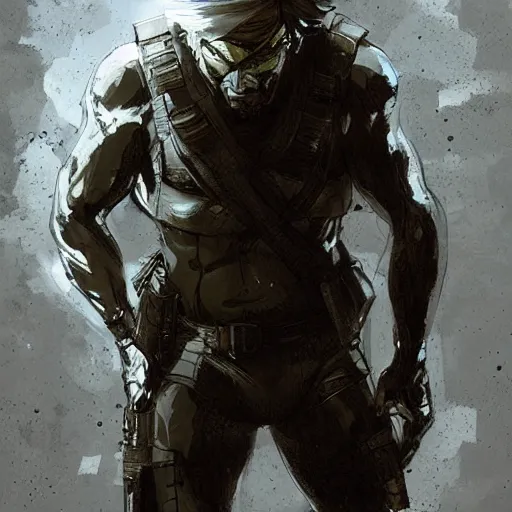 Prompt: Solid Snake Metal Gear Solid ,Greg rutkowski, Trending artstation, cinematográfica, digital Art