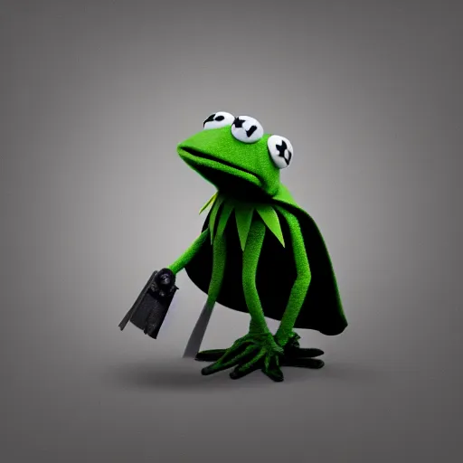Image similar to Kermit the frog as Darth Vader, 4k, detailed, trending on artstation, concept art,