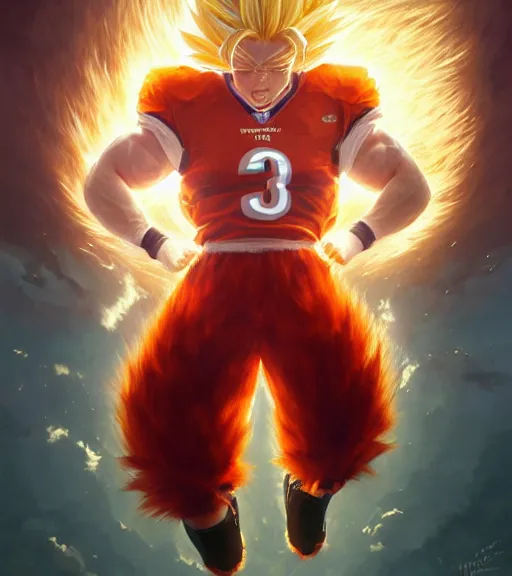 Prompt: highly detailed portrait of super saiyan cooper kupp cincinnati bengals football, unreal engine, fantasy art by greg rutkowski, loish, rhads, ferdinand knab, makoto shinkai and lois van baarle, ilya kuvshinov, rossdraws, tom bagshaw, global illumination, radiant light, detailed and intricate environment