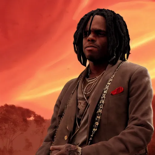 Image similar to Rapper Chief Keef In Django redemption 2 digital art 4K quality super realistic