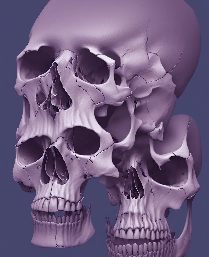 Image similar to composition of human skulls, animals skulls, bones, rib-cage and orchids, bioluminiscent, by Tooth Wu and wlop and beeple. octane render, trending on artstation, greg rutkowski very coherent symmetrical artwork. cinematic, hyper realism, high detail, octane render, 8k