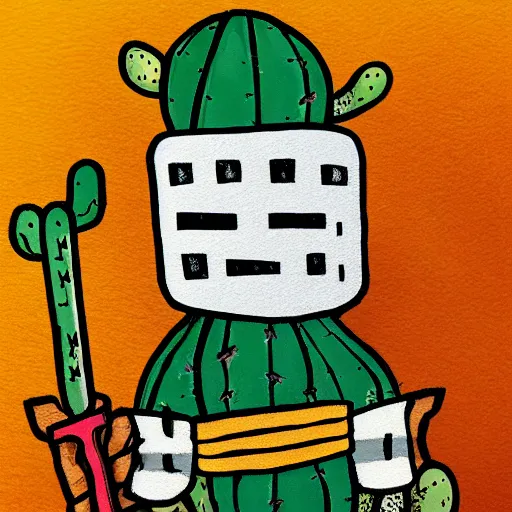 Prompt: cactus knight - n 5