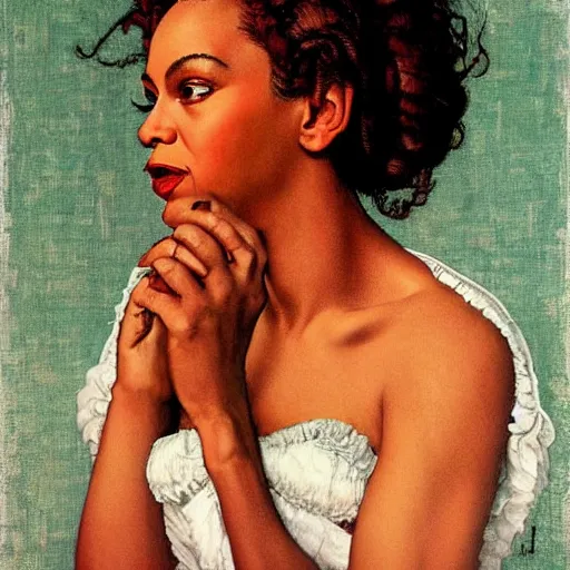 Image similar to beyonce by norman rockwell