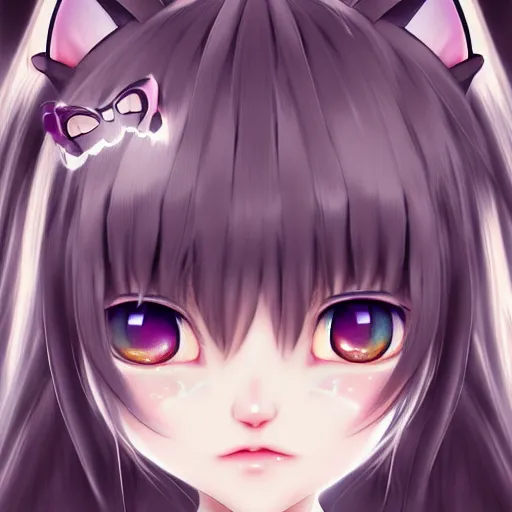 Image similar to nekopara fantastically detailed eyes cute cat girl dress portrait with fantastically detailed cat ears modern anime style, made by Laica chrose, Mina Petrovic, WLOP!!!!!!!!!!!! modern trending professional digital art unreal Engine 4k 8k