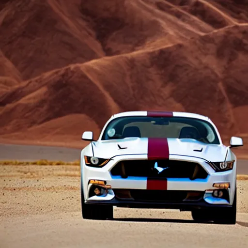 Prompt: mustang car in the desert