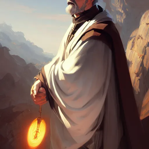 Image similar to portrait of saint ignatius of antioch, 4 k, concept art, by wlop, ilya kuvshinov, artgerm, krenz cushart, greg rutkowski, pixiv. cinematic dramatic atmosphere, sharp focus, volumetric lighting, cinematic lighting, studio quality