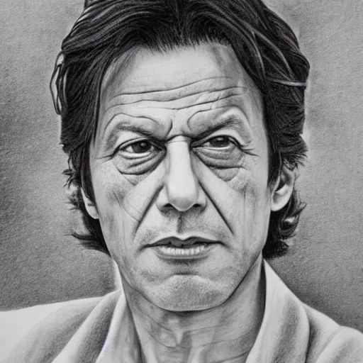 Image similar to imran khan, pencil art