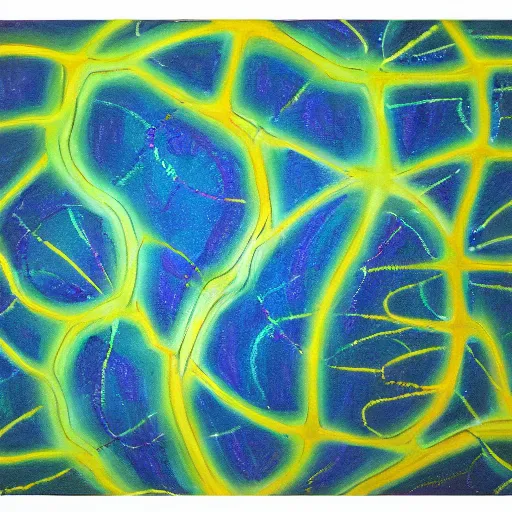 Prompt: abstract oil painting of complex cellular structures